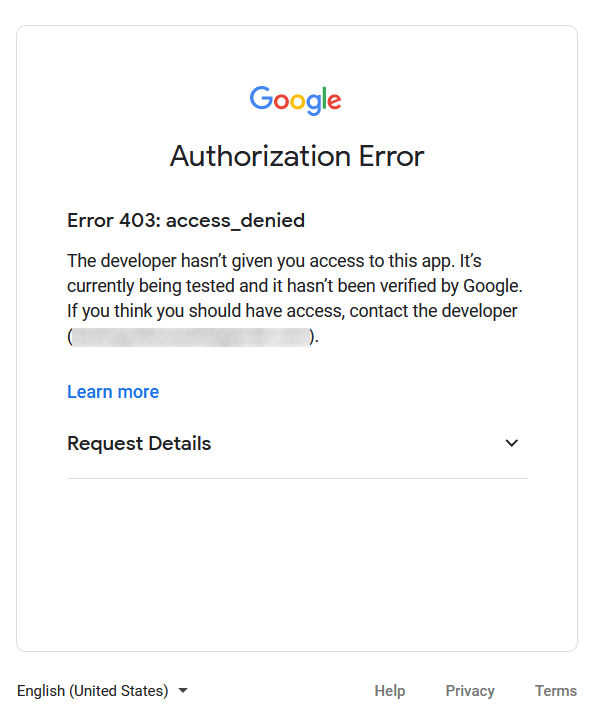 403アクセス拒否エラー。