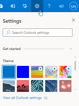 Outlookのすべての設定を表示