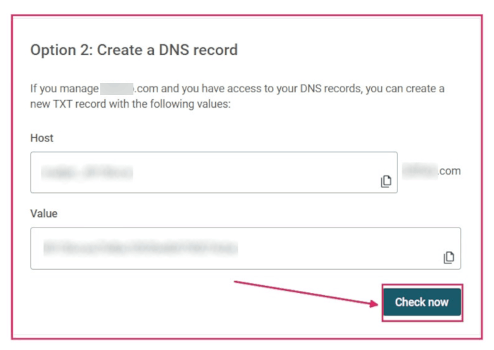 MailjetでDNSレコードを確認します。