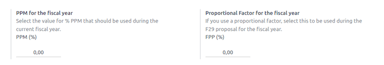 デフォルトPPMとPropuesta F29レポート用比例係数