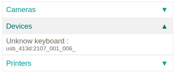 IoT Box上でフットスイッチが認識されました。