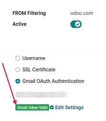 Odooで送信Eメールサーバを設定します。