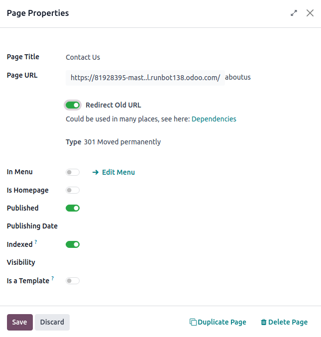 Redirect old URL