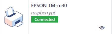 IoTアプリのデバイスリストに表示されるプリンタ